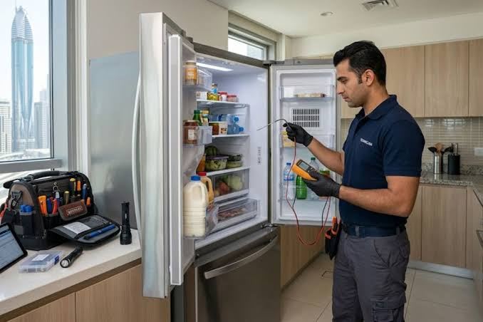 Refrigerator repair in a Dubai Marina apartment