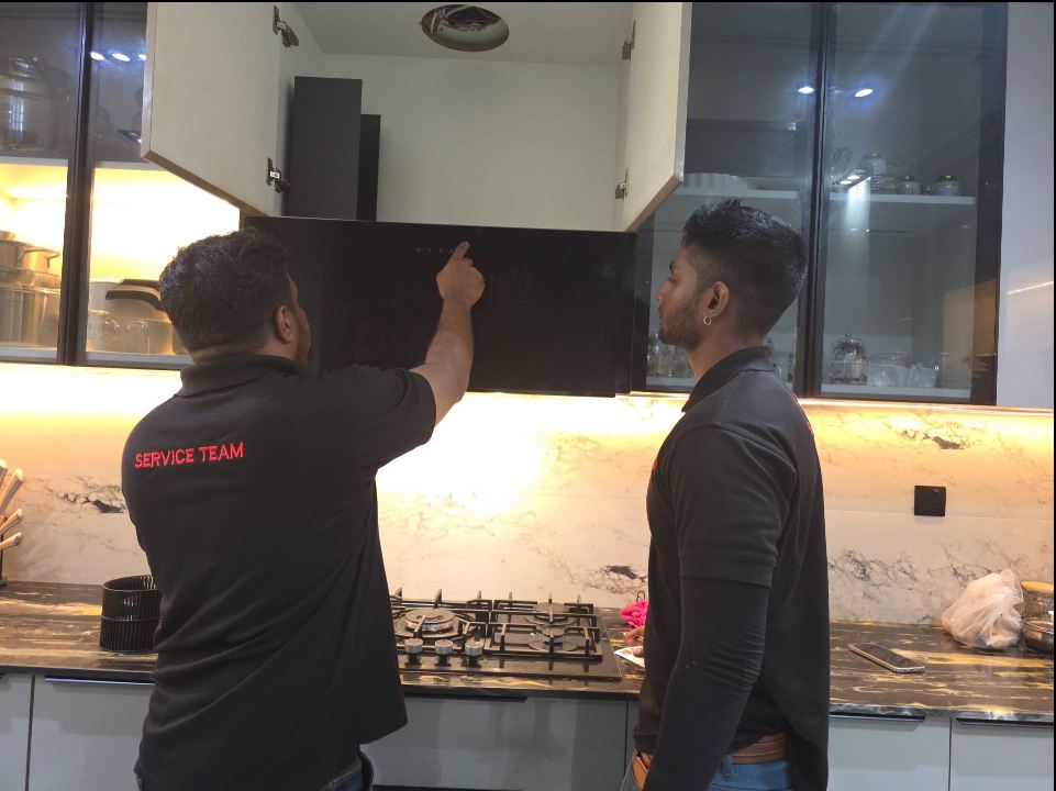 Service team carrying out an installation in Dubai